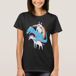 T-shirt Sibérie Husky Dinosaur équitation Unicorn Rex Husk