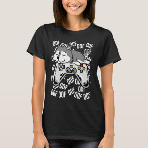 T-shirt Sibérie Husky Jeu Vidéo Noob Oof Kids Boys Girl