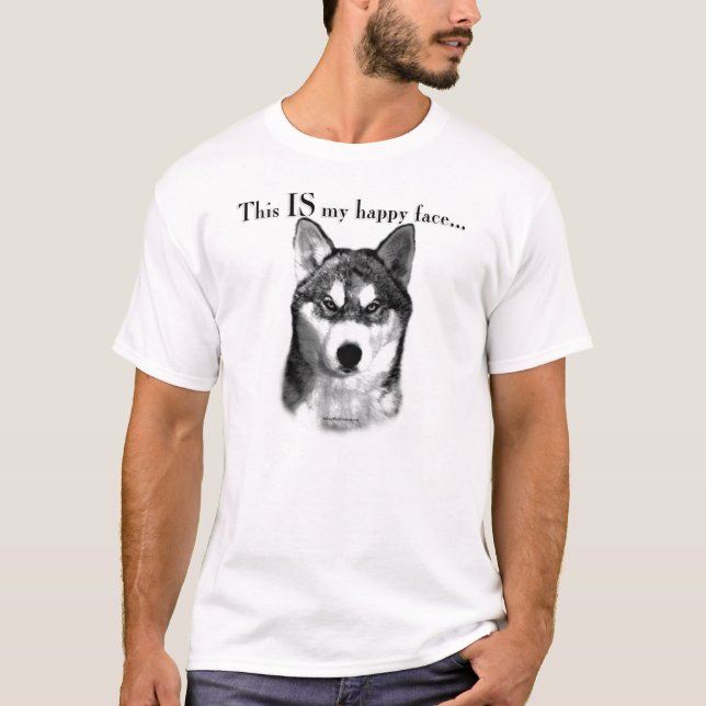 T-shirt Sibérie Husky Joyeux Visage (Devant)