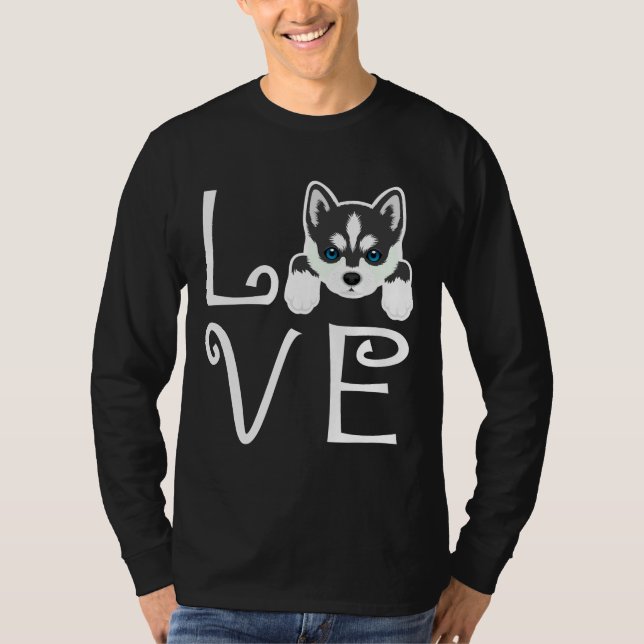 T-shirt Sibérie Husky Love Relaxé (Devant)