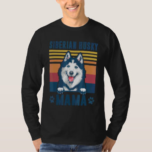 T-shirt Sibérie Husky Mama Mère Retro Chien Maman
