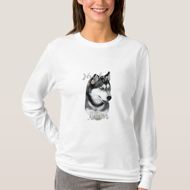 T-shirt Sibérie Husky (noir) Maman 2 (Devant)