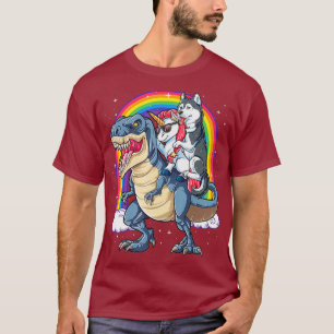 T-shirt Sibérie Husky Unicorn Dinosaur T rex Funny