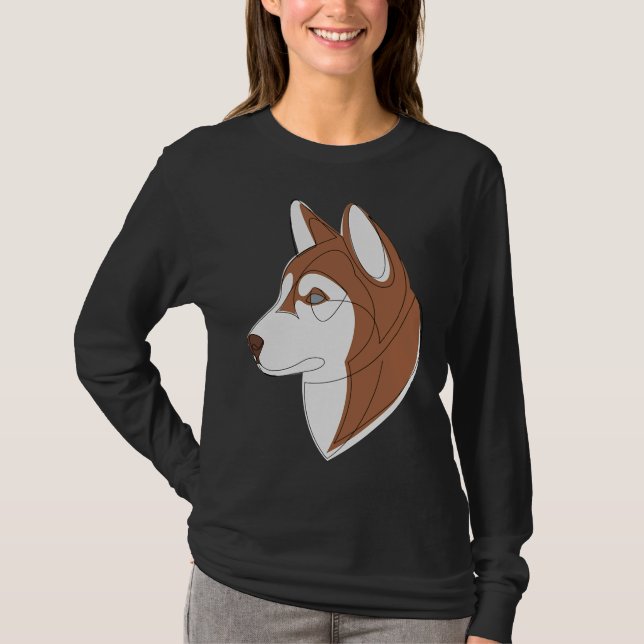 T-shirt Sibérien Husky Brown (Devant)