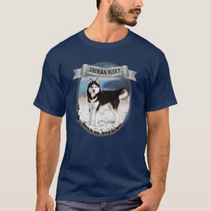 T-shirt Sibérien Husky "Né pour courir. Épouse à l'amour"