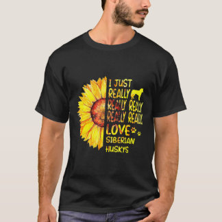 T-shirt Sibérienne Husky cadeau Sunflower Chemise femmes