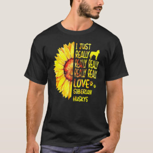 T-shirt Sibérienne Husky Sunflower Femmes