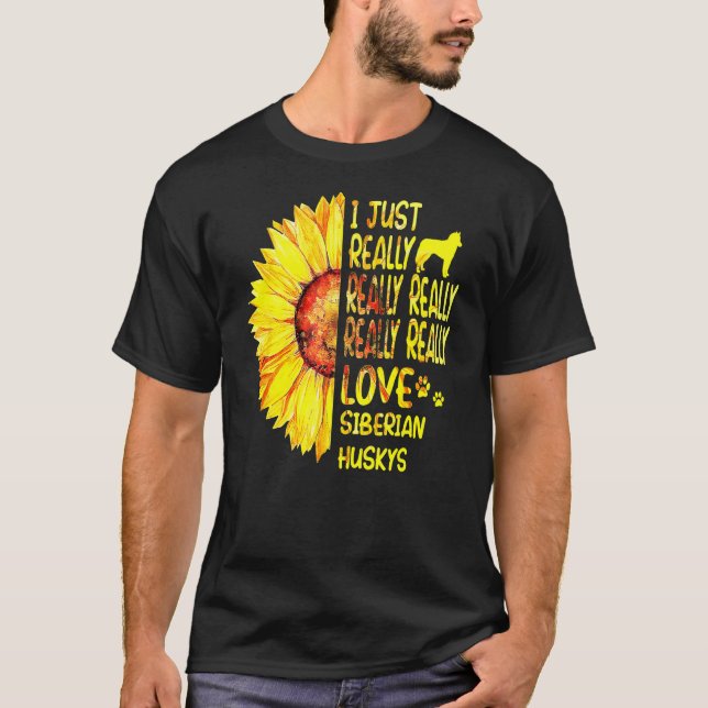 T-shirt Sibérienne Husky Sunflower Femmes (Devant)
