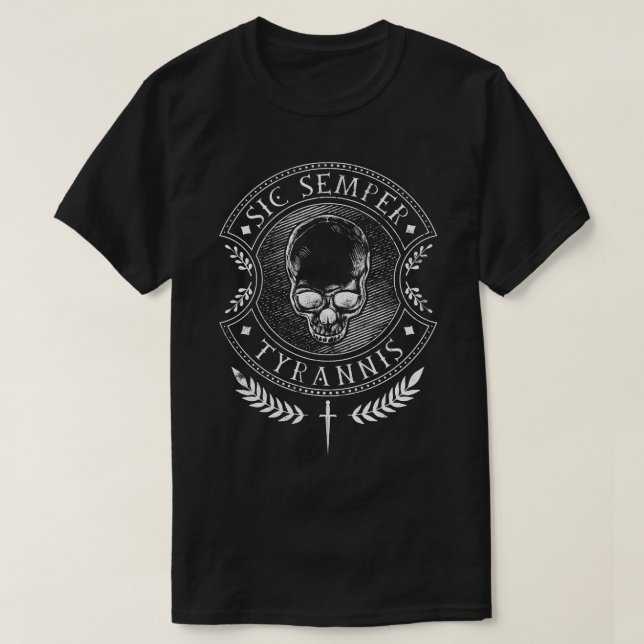 T-shirt Sic Semper Tyrannis Coussin (Design devant)