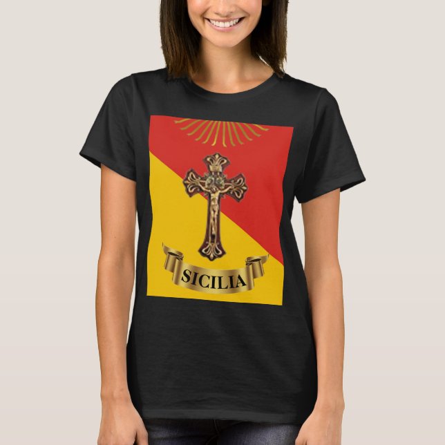 T-Shirt Sicile / Crucifix Sicilien (Devant)