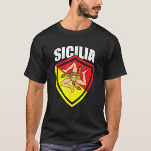 T-shirt Sicile Drapeau Sicile Palerme Italie T Chemise