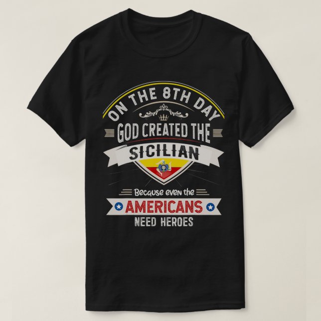 T-shirt Sicile Drapeau Souvenirs pour Siciliens Hommes & F (Design devant)