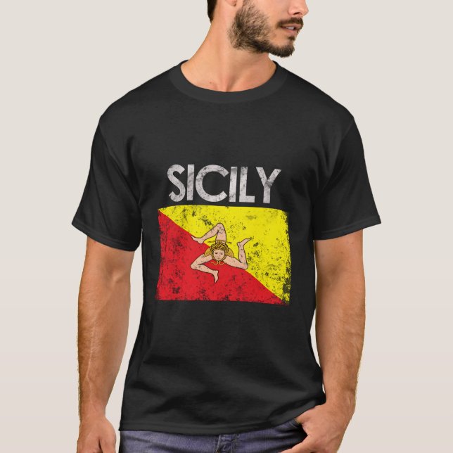 T-shirt Sicile - Fierté du drapeau sicilien (Devant)