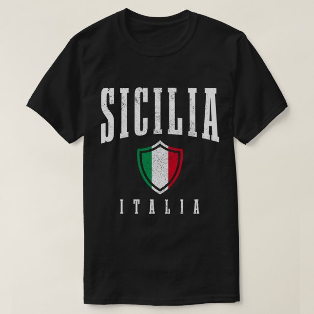 T-shirt Sicile Italie Sicile Italie Italie Drapeau italien (Design devant)
