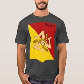 T-shirt Sicile Sicile Drapeau Vintage Distressed Arme