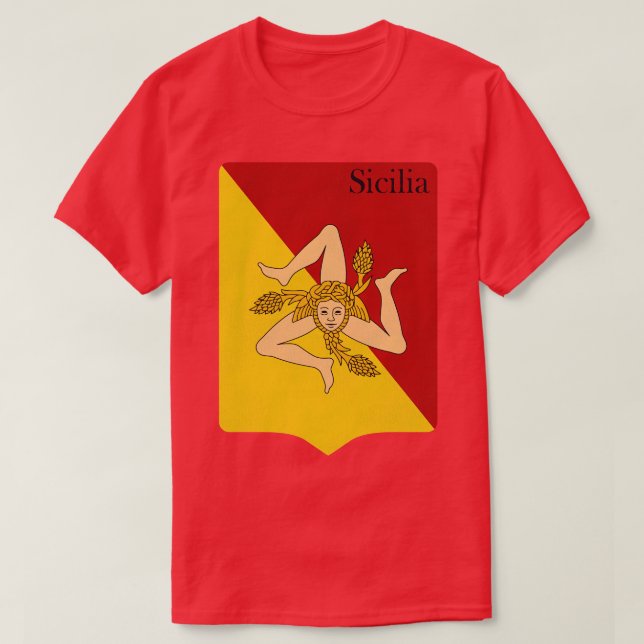 T-shirt Sicile Sicile Drapeau Vintage Distressed Arme (Design devant)