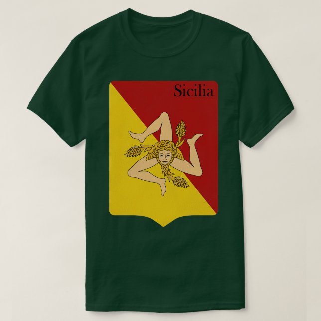 T-shirt Sicile Sicile Drapeau Vintage Distressed Arme (Design devant)