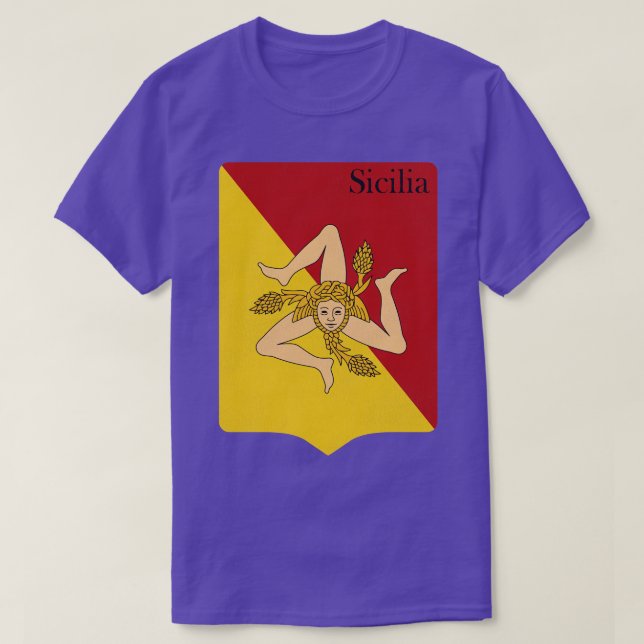 T-shirt Sicile Sicile Drapeau Vintage Distressed Arme (Design devant)