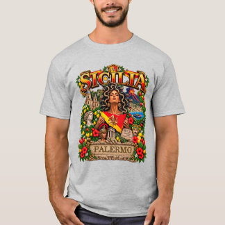 T-shirt SICILIA Conception sicilienne Personnaliser Nom PA