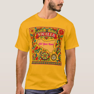 T-shirt Sicilia Design sicilien (personnaliser avec nom)