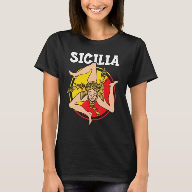 T-shirt Sicilia Flag Sicily Palermo Italy 1 (Devant)