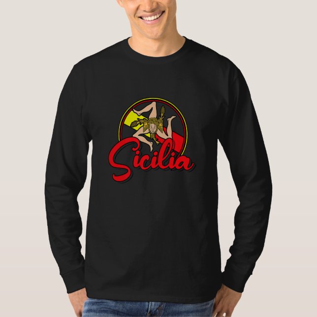 T-shirt Sicilia Flag Sicily Palermo Italy  18 (Devant)