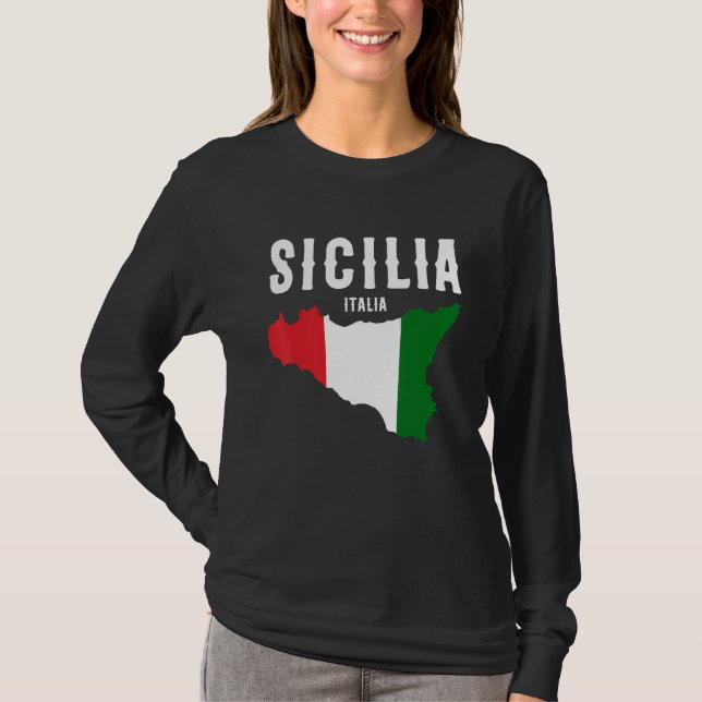 T-shirt Sicilia Flag Sicily Palermo Italy 19 (Devant)