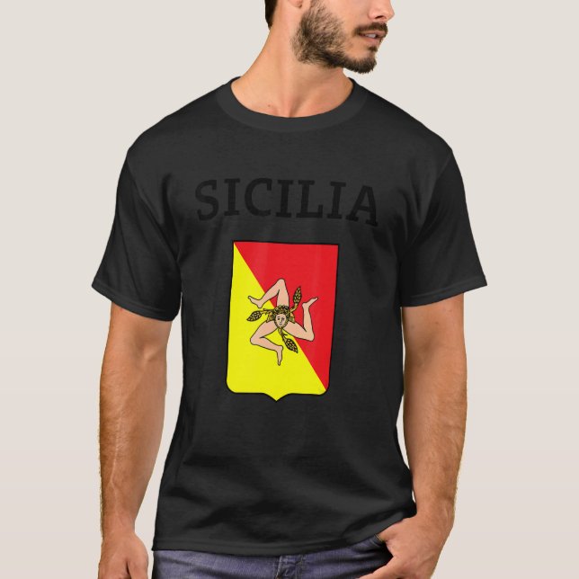 T-shirt Sicilia Flag Sicily Palermo Italy 2 (Devant)