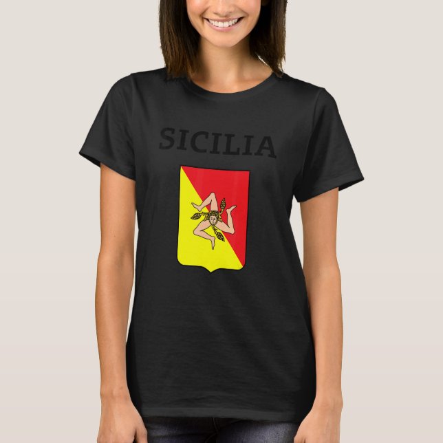 T-shirt Sicilia Flag Sicily Palermo Italy 2 (Devant)