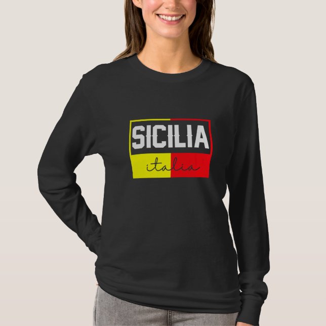 T-shirt Sicilia Flag Sicily Palermo Italy  39 (Devant)