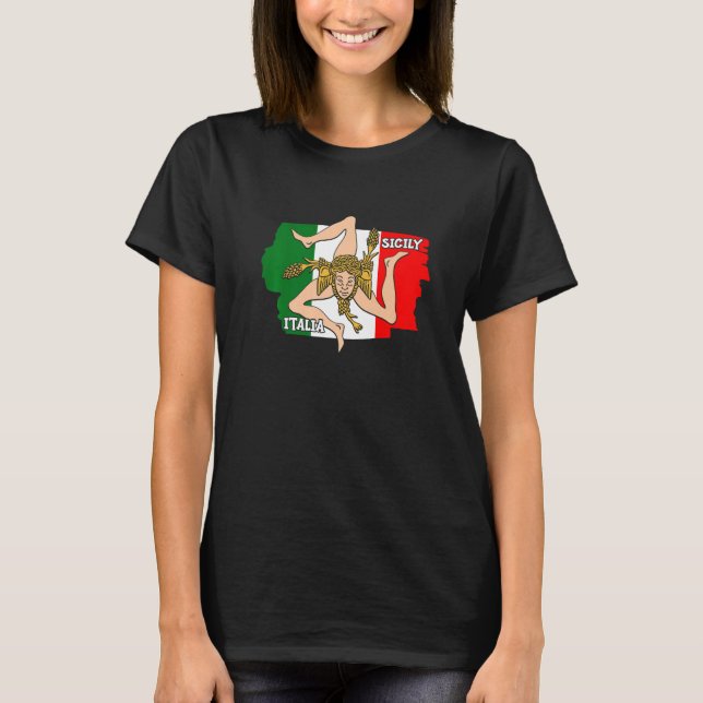 T-shirt Sicilia Flag Sicily Palermo Italy  41 (Devant)