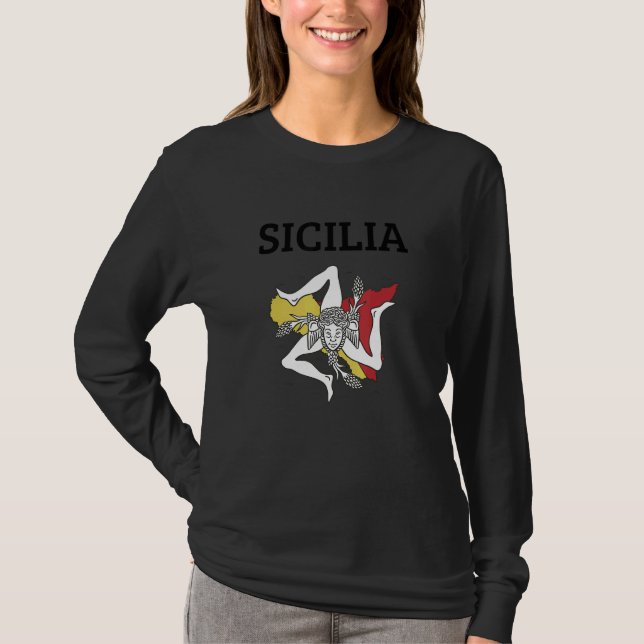 T-shirt Sicilia Flag Sicily Palermo Italy 9 (Devant)