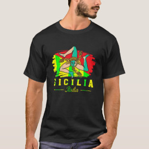 T-shirt Sicilia Italia Drapeau De Sicile Fier Italien Sici