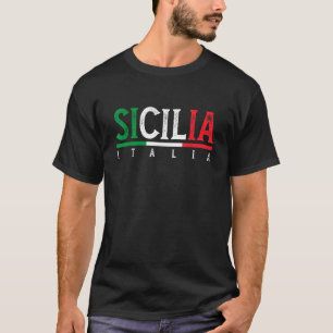 T-shirt Sicilia Italia Drapeau De Sicile Fière Sicilienne 