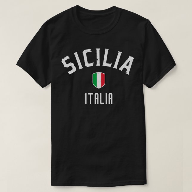 T-shirt Sicilia Italia Drapeau Italien Sicile Italie  (Design devant)