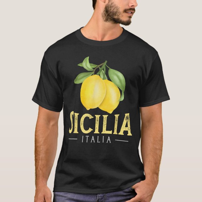 T-shirt Sicilia Italia Italian Lemons Proud Sicilian retro (Devant)