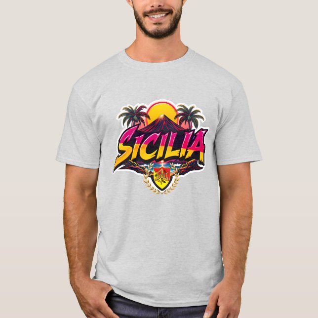T-shirt Sicilia Mt.Etna Conception  (Devant)