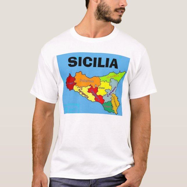 T-shirt Sicilia, Sicile (Devant)