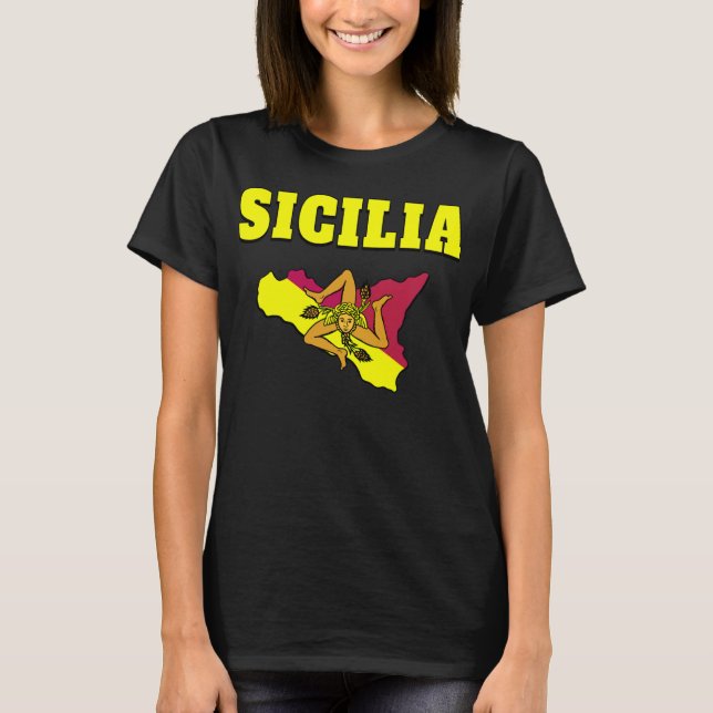 T-shirt Sicilia Sicile Trinacria Design (Devant)