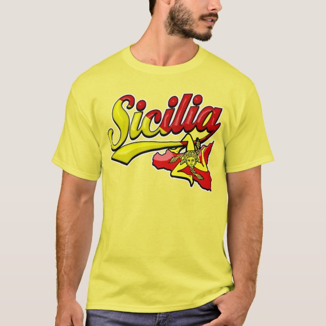 T-shirt Sicilia Sicilienne Trinacria (Devant)