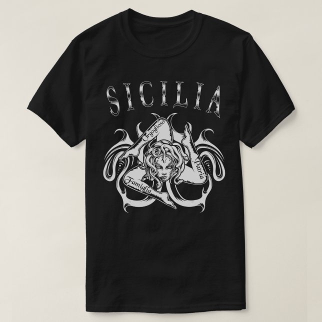 T-shirt Sicilia Trinacria Italie Cadeau pour Fière Sicilia (Design devant)
