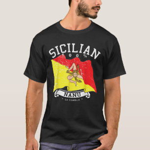 T-shirt Sicilienne Pride Nanu Grand-père Papa Pop Famille
