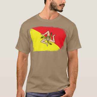 T-shirt Sicily Flag Map Italy Sicilian Kingdom Italian Piz
