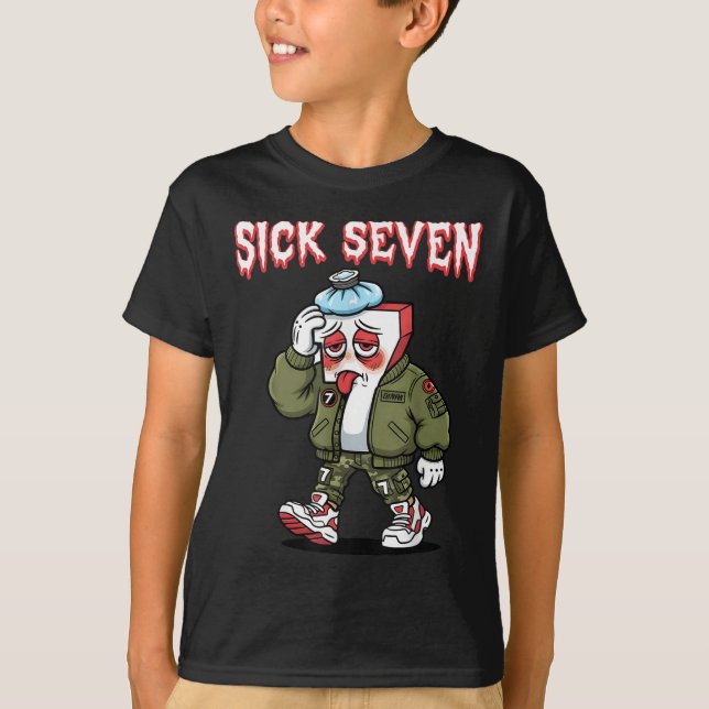 T-shirt Sick Seven 67 Mème Drôle Slang Gen Alpha Brainrot  (Devant)
