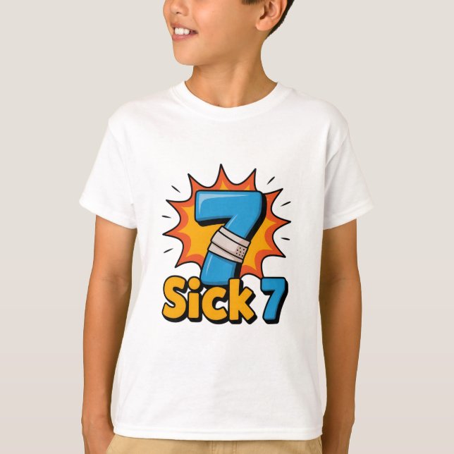 T-shirt Sick Seven Mème Six Sept Blague Drôle  (Devant)