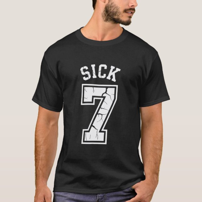 T-shirt Sick Seven Meme Six Seven Drôle  (Devant)