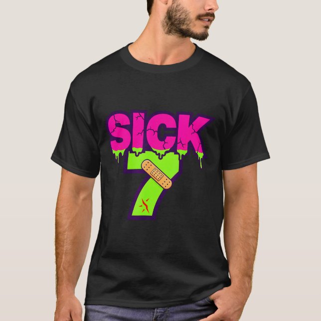 T-shirt Sick Seven Meme Tee Six Seven Fun Wordplay Drip  (Devant)