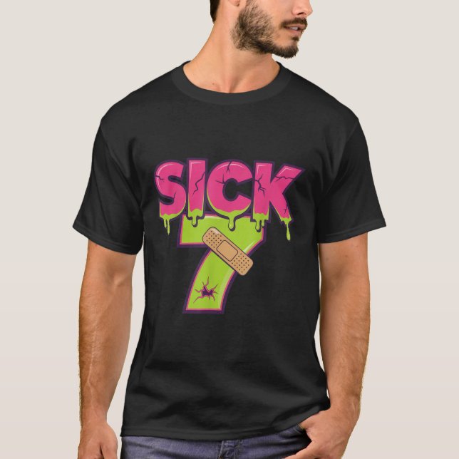 T-shirt Sick Seven Meme Tee Six Seven Fun Wordplay Drip _1 (Devant)