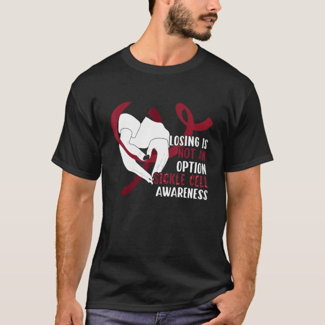 T-shirt Sickle Cell Anemia Awareness   Burgundy Ribbon (Devant)