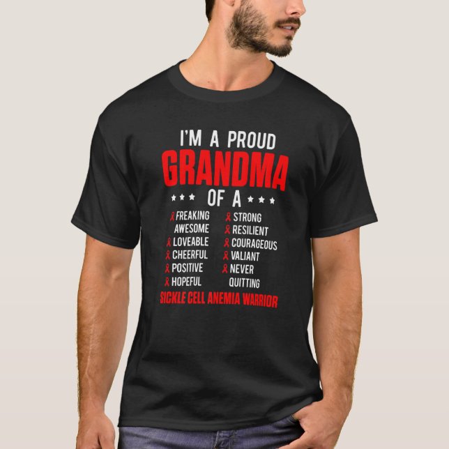T-shirt Sickle Cell Anemia Survivor Proud Grandma Anemic W (Devant)